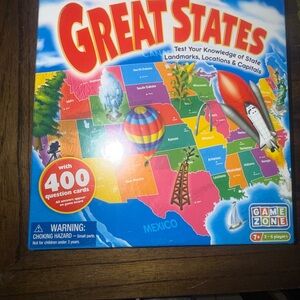 Great States Educational Trivia Board Game - Colorful Map Edition